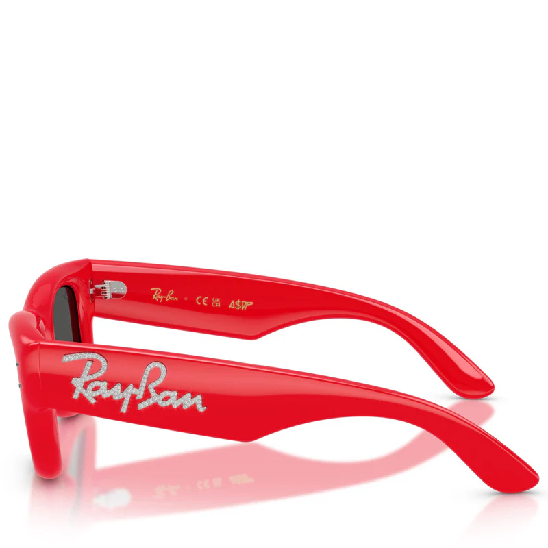 A$AP Rocky x Ray-Ban Wayfarer Puffer Crystal Edition - Polished Red/Strass - Image 2