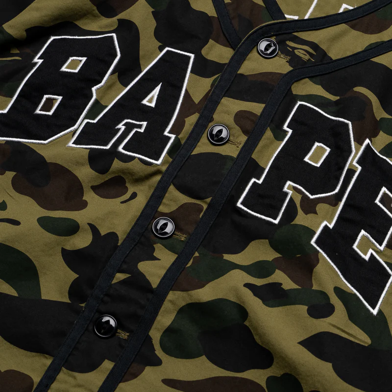 A Bathing Ape 1st Camo Baseball Jersey - Green - Image 3