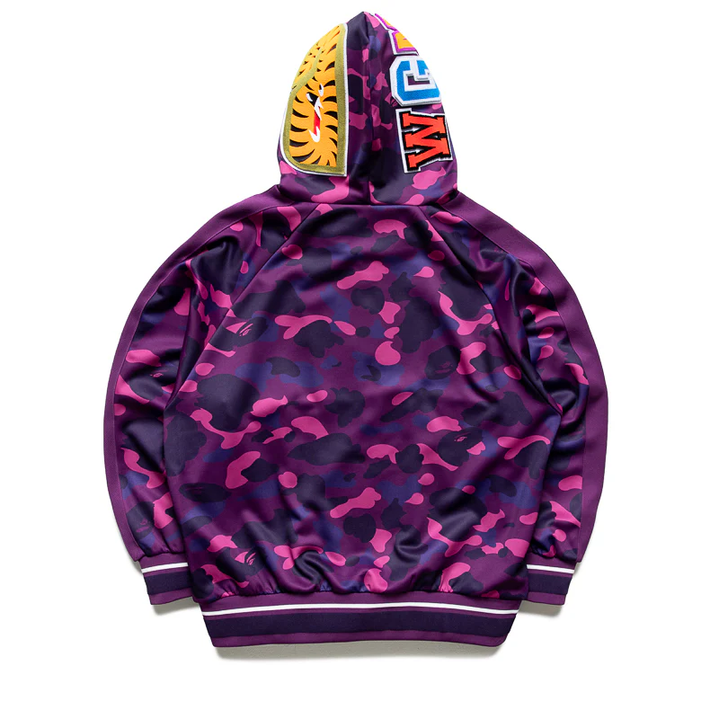 A Bathing Ape Color Camo Shark Hoodie Track Jacket - Purple - Image 2