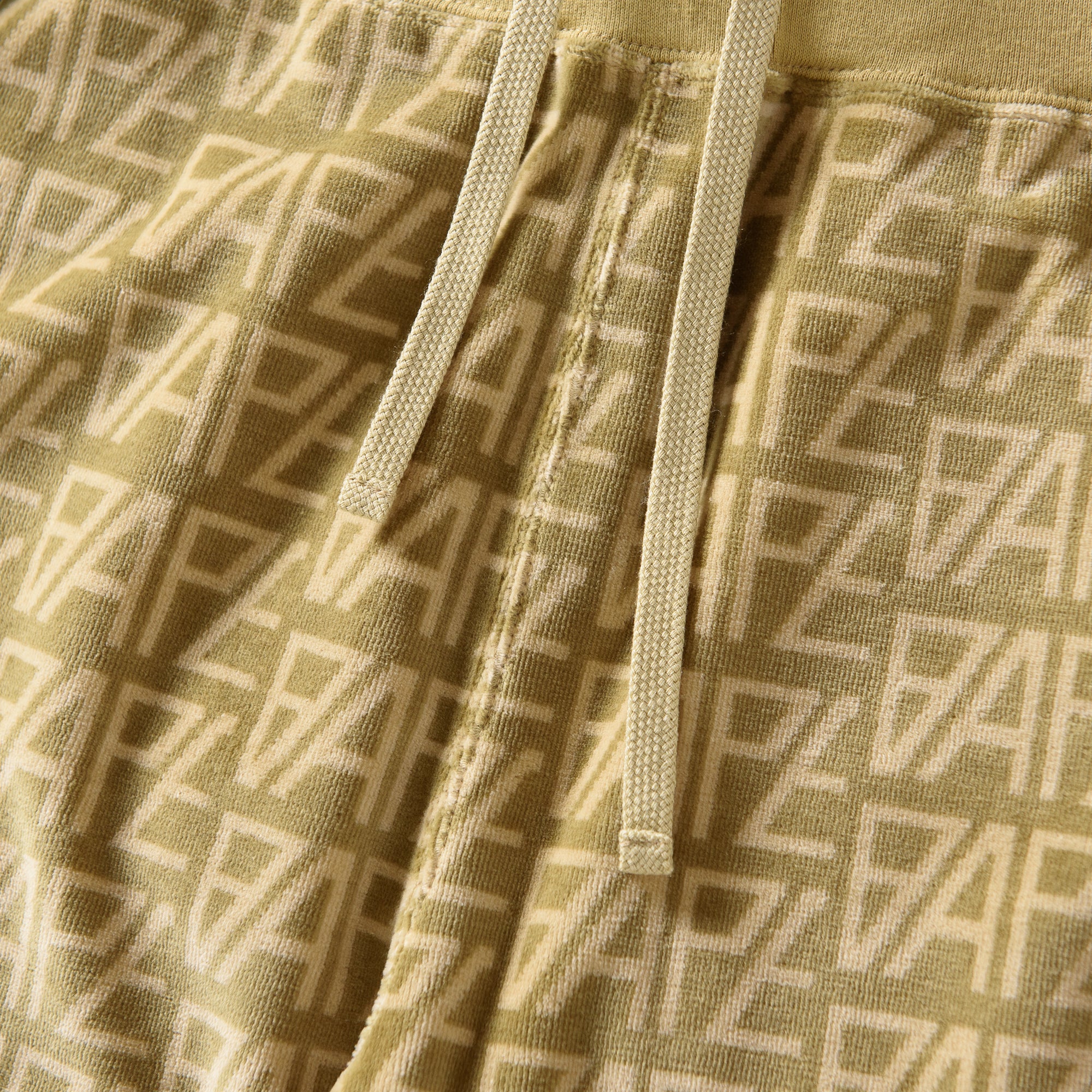 A Bathing Ape Logo Monogram Velour Shorts - Beige - Image 4