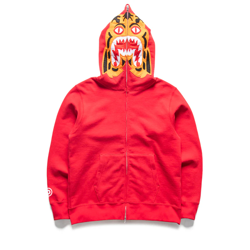 A Bathing Ape Tiger Full Zip Hoodie - Red - Image 3
