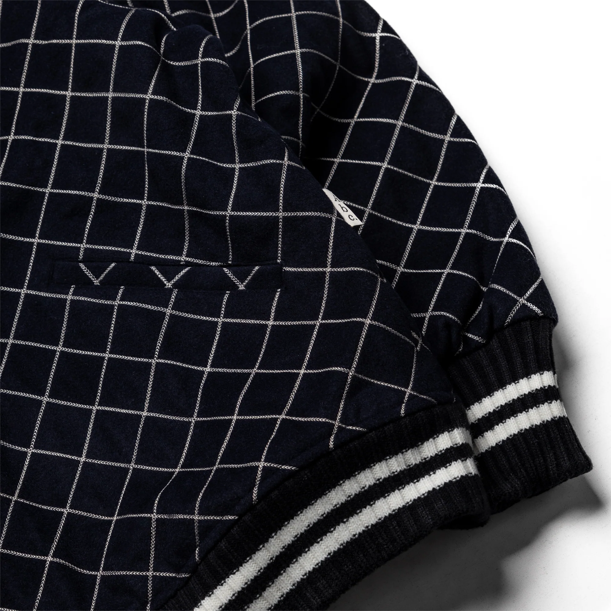 Advisory Board Crystals Diamond Quilted Varsity Jacket - Navy - Image 4