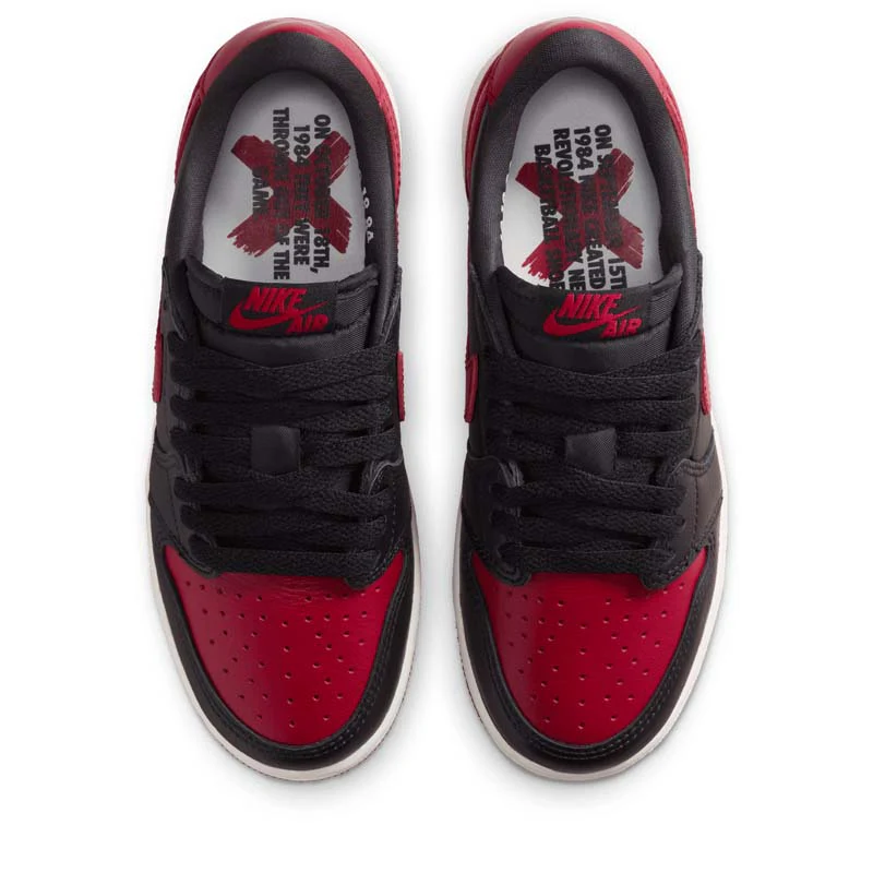 Air Jordan 1 Retro Low OG 'Banned' (GS) - Black/Varsity Red - Image 4
