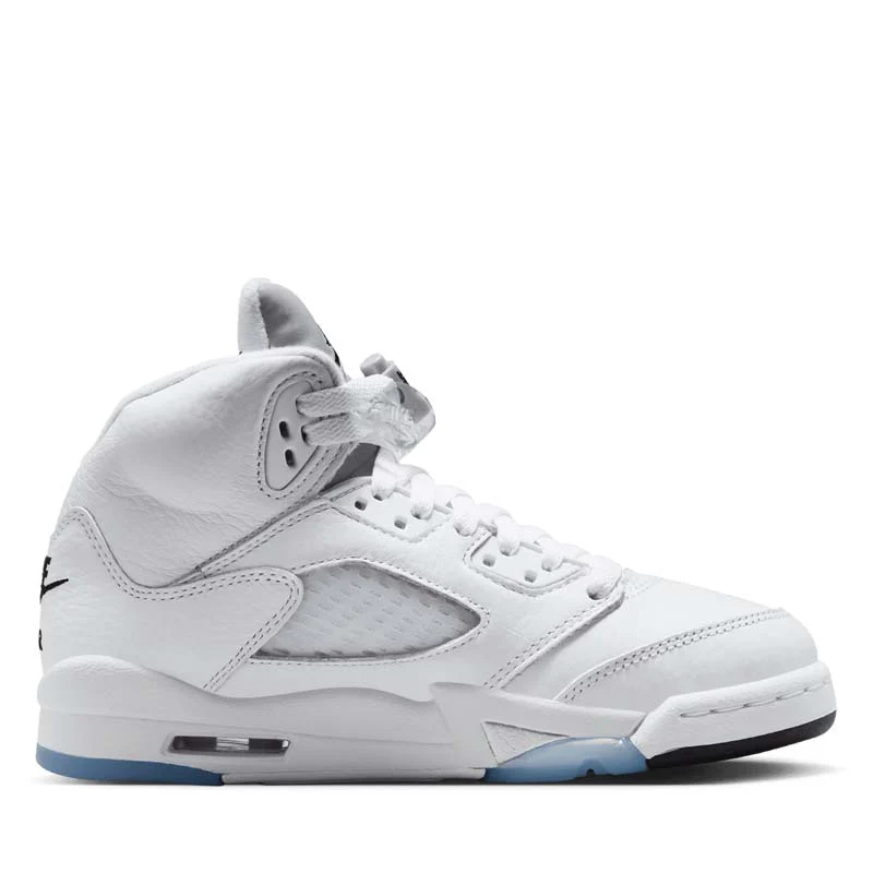 Air Jordan 5 Retro (GS) - White/Metallic Silver - Image 3