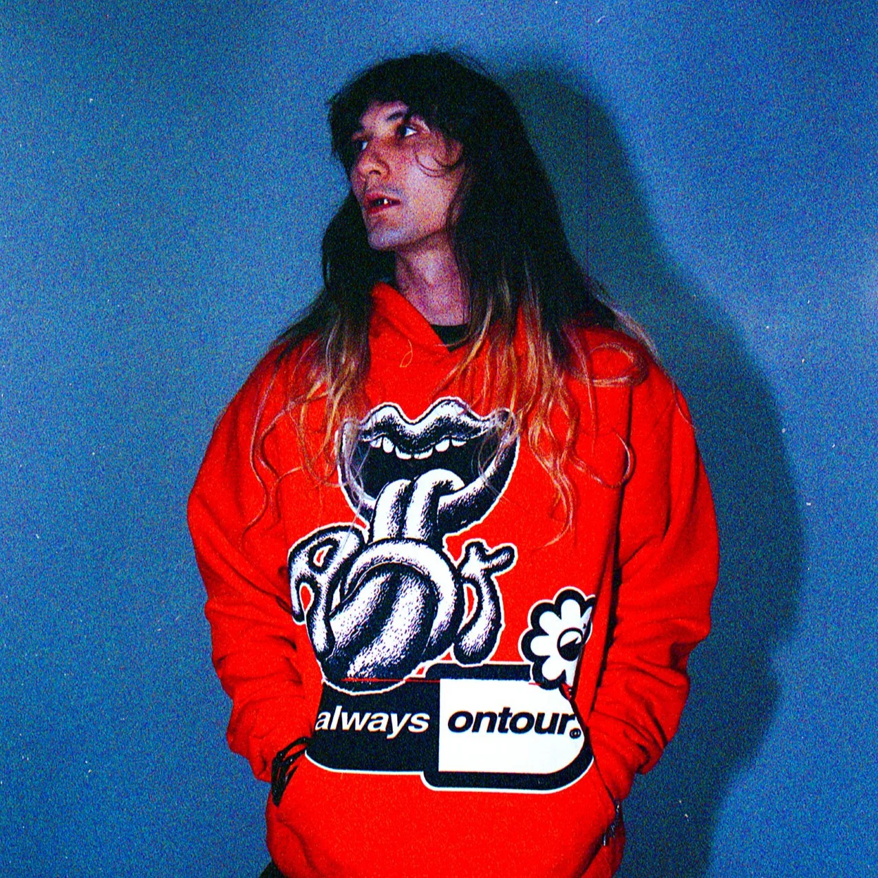 Always On Tour Lips Hoodie - Red - Image 4