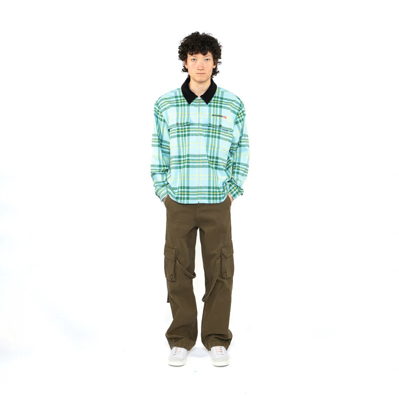 Awake NY Plaid Flannel Shirt - Turquoise - Image 3