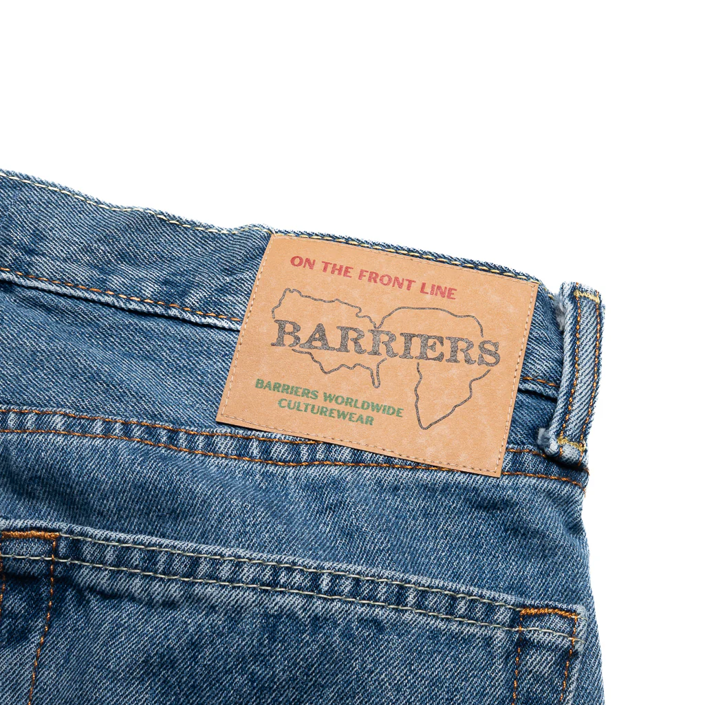 Barriers Worldwide Cowrie Aged Denim Shorts - Indigo - Image 4