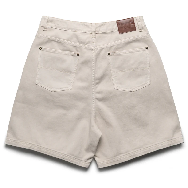 Criminal Damage Logo Mechanic Shorts - Washed Stone - Image 2