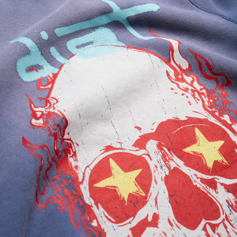 Diet Starts Monday Skull Half Sleeve Tee - Blue - Image 3