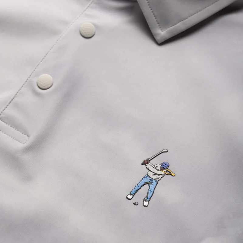 Eastside Golf Canvas Print Snap Placket Polo - Cool Grey Tonal - Image 3
