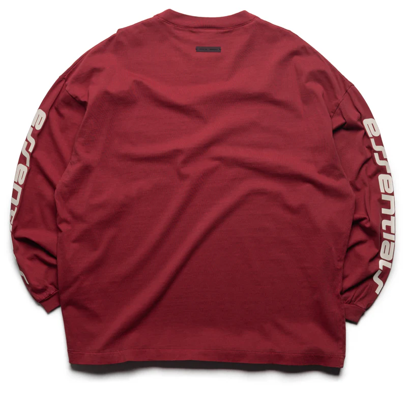 Fear Of God Essentials 90's L/S Tee - Crimson - Image 2
