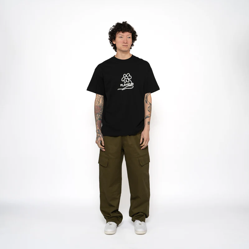 Flaneur Flower Stalk Tee - Black - Image 3