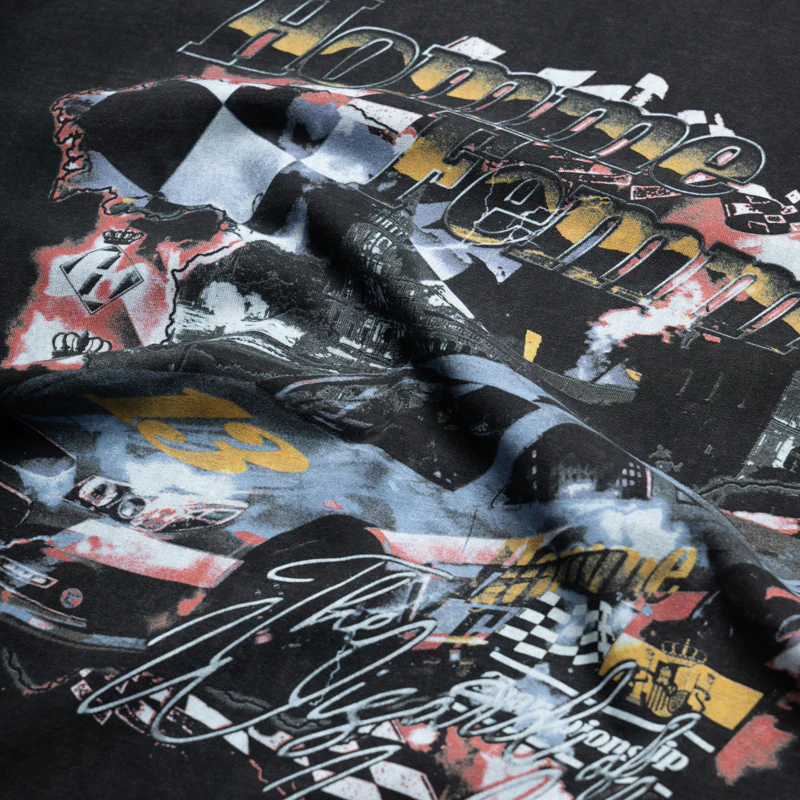 Homme Femme The Wizard Racing Tee - Washed Black - Image 3
