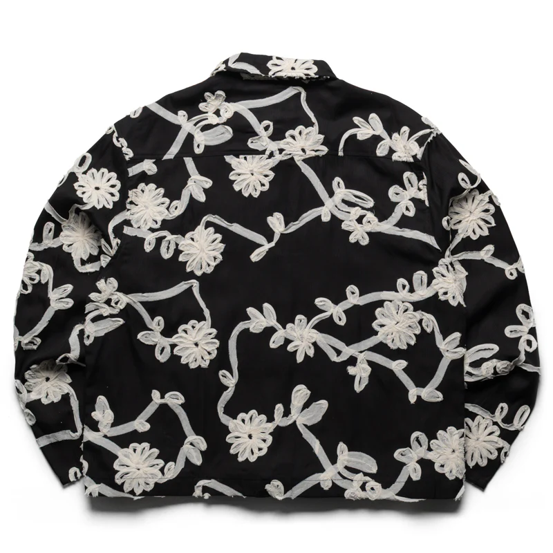 Honor The Gift Floral Ribbon Button Up - Black - Image 2