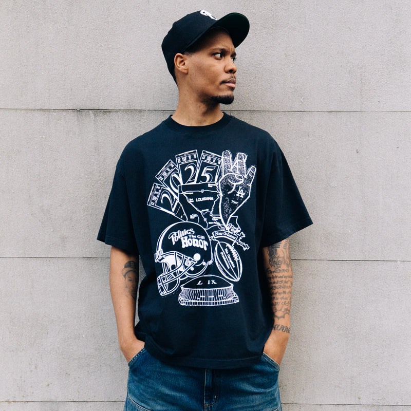 Honor The Gift x Politics Rally Time Tee - Faded Black - Image 6
