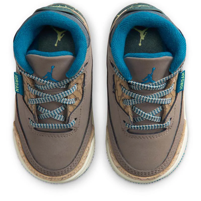 Jordan 3 Retro (TD) - Olive Grey/Green Abyss - Image 4