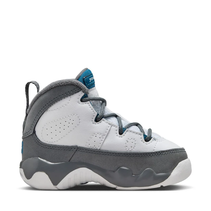 Jordan 9 Retro 'Flint Grey' (TD) - White/French Blue - Image 3