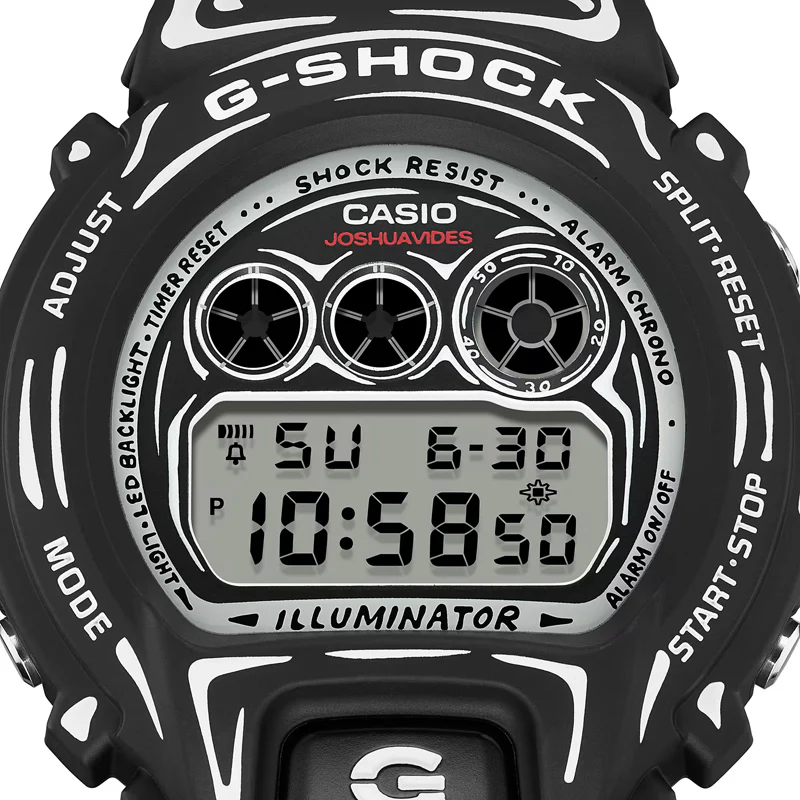 Joshua Vides x Casio G-Shock 6900 Series Digital Watch - Black/White - Image 6