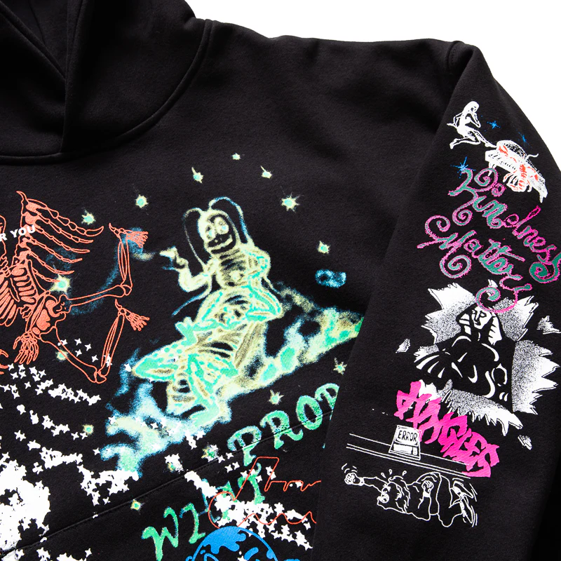 Jungles Test Print Hoodie - Black - Image 3