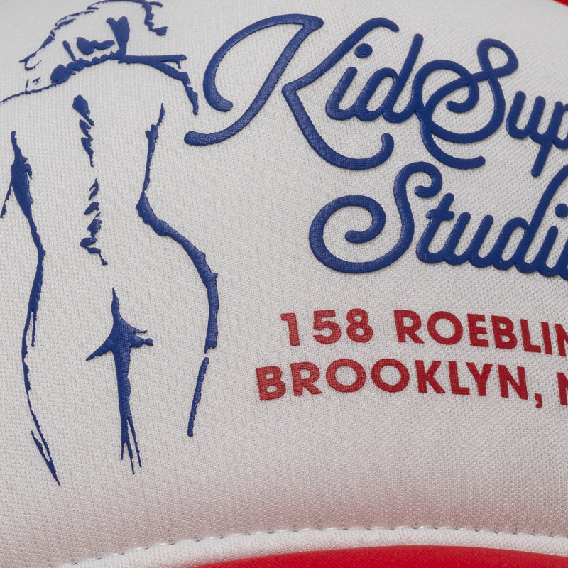 KidSuper Puff Print Trucker Hat - Red - Image 7