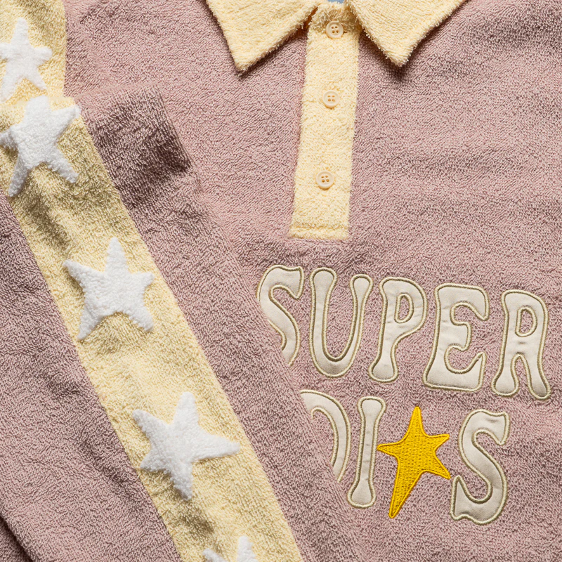 KidSuper Terrycloth Stars Rugby - Pastel Pink - Image 3