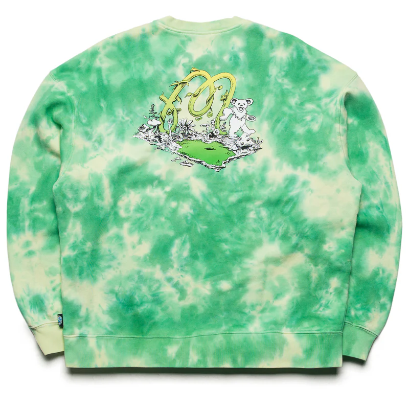 Malbon Golf x Grateful Dead Range Sweatshirt - Green Tie Dye - Image 2