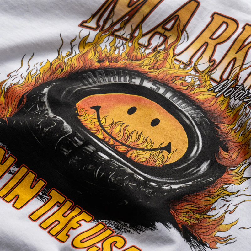 Market Smiley Burnt Rubber Tee - White - Image 3