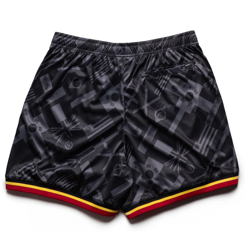 Market Smiley International Flags Soccer Shorts - Black/Grey - Image 2
