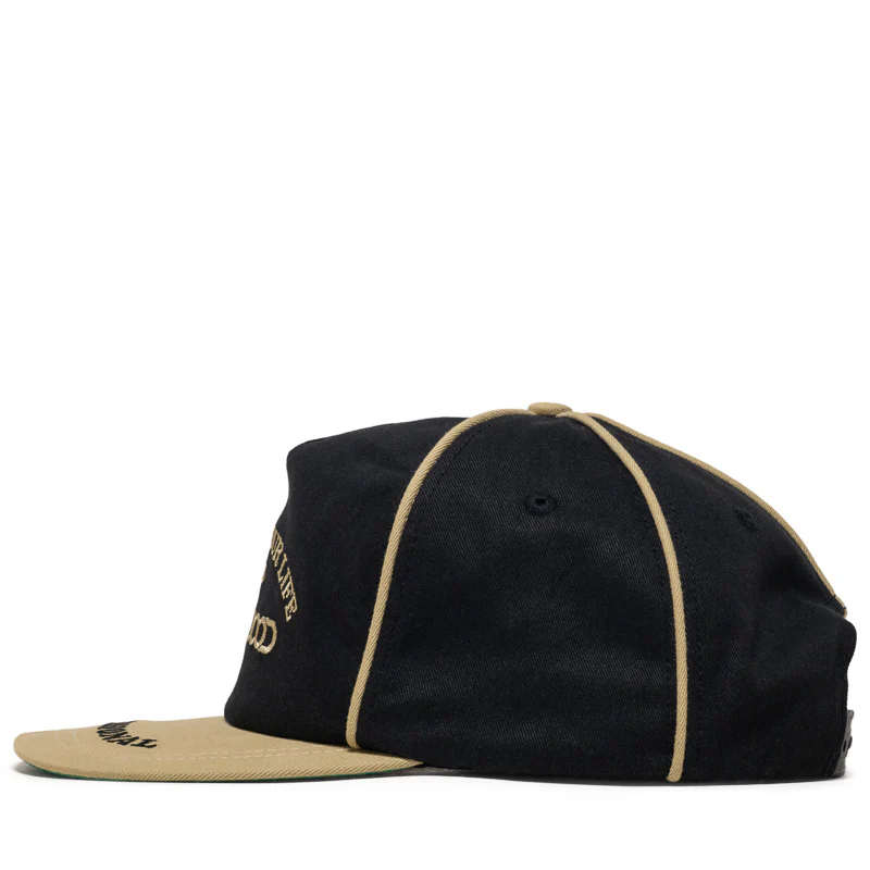 Metalwood Studio Professional Piping Snapback - Black/Gold - Image 4
