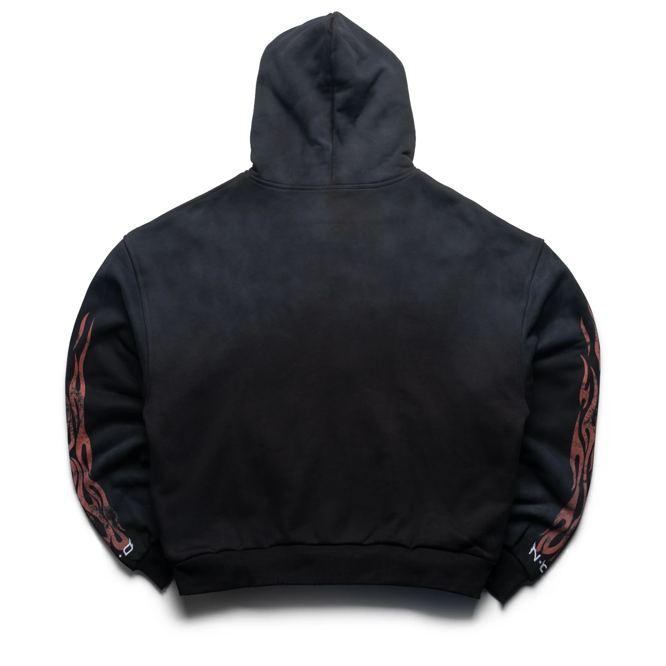 Nothing Grows Overnight Flame Logo Full Zip Hoodie - Black - Image 2