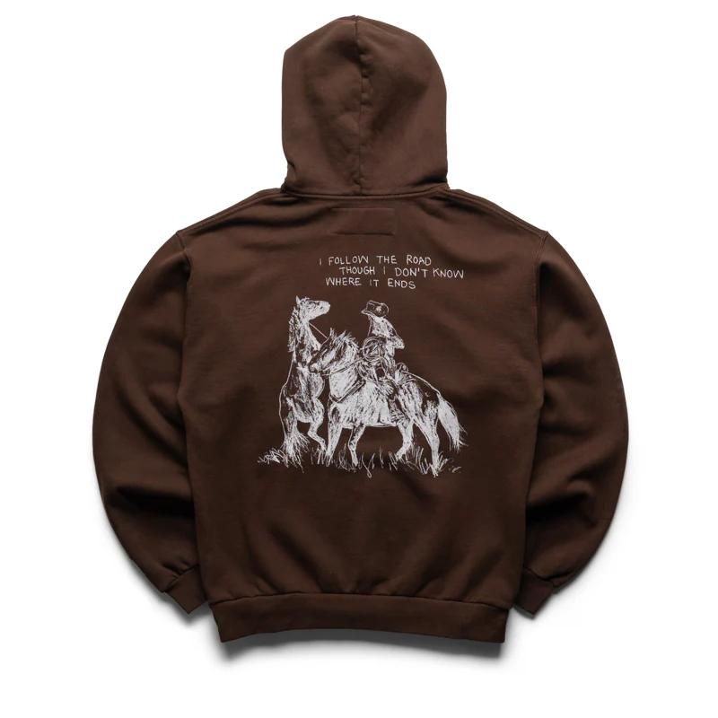 One Of These Days Follow The Road Pullover Hoodie - Dark Brown - Image 2