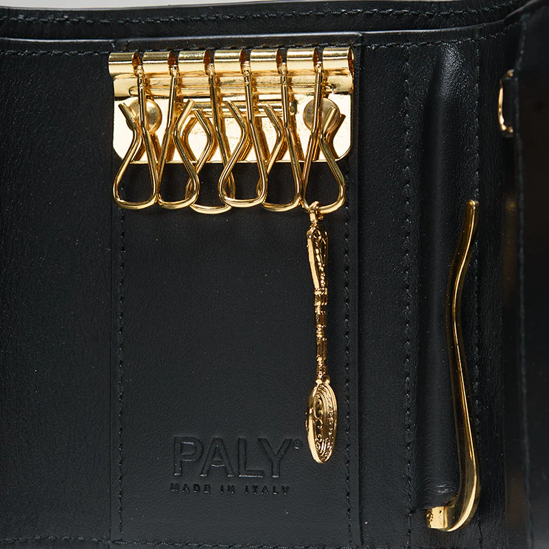 Paly Hollywood Ostrich Key Wallet - Black - Image 5