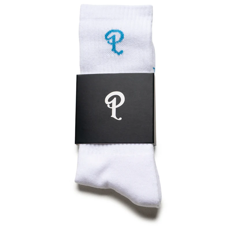 Politics P Logo Socks - White/Blue - Image 2