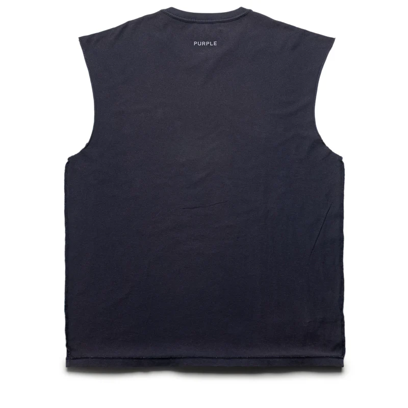 Purple Brand Flame Wordmark Tank Top - Navy - Image 2