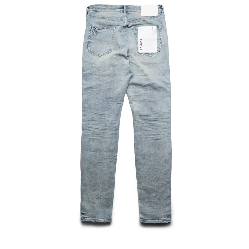 Purple Brand Low Rise Skinny Leg Worn Reflective Jean - Light Indigo - Image 2