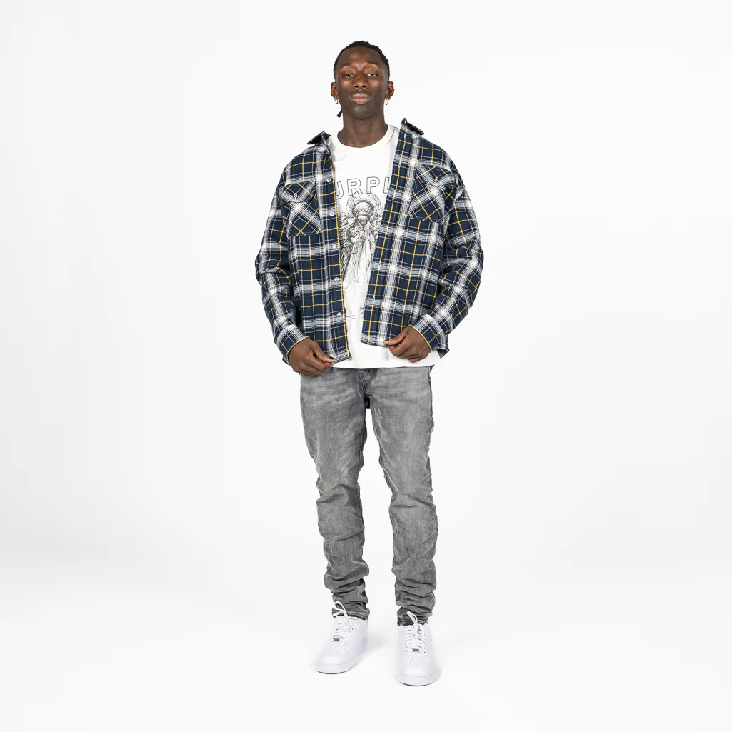 Purple Brand Plaid Flannel Shirt - Black - Image 4