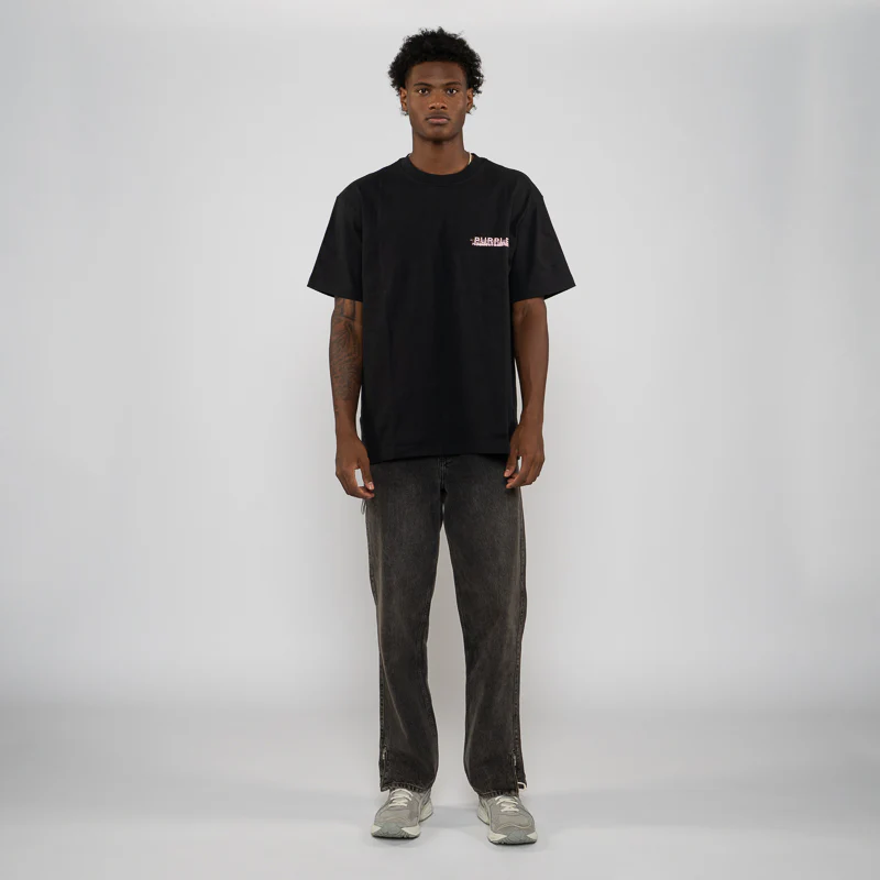 Purple Brand Scattered Wordmark Tee - Black - Image 3