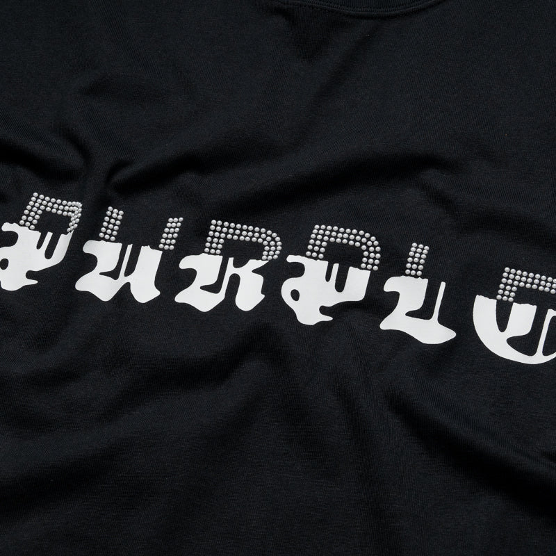 Purple Brand Split Wordmark Tee - Black - Image 3