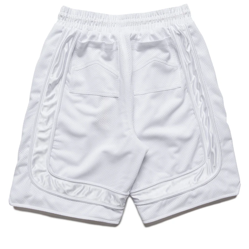 Rhude Mesh Piping Baggy Track Shorts - White/White - Image 2