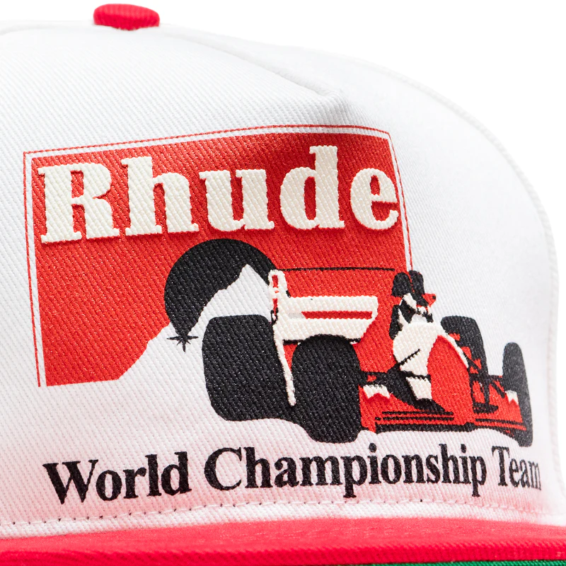 Rhude Rhude Trophy Racing Hat - White/Red - Image 7