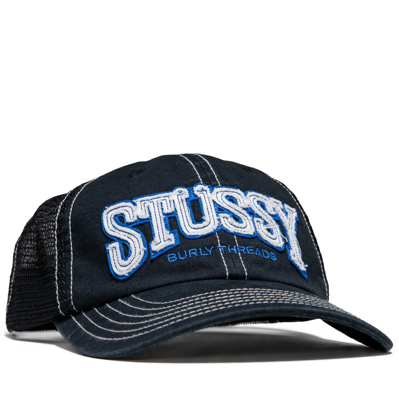 Stussy MD Burly Threads Trucker - Black - Image 6