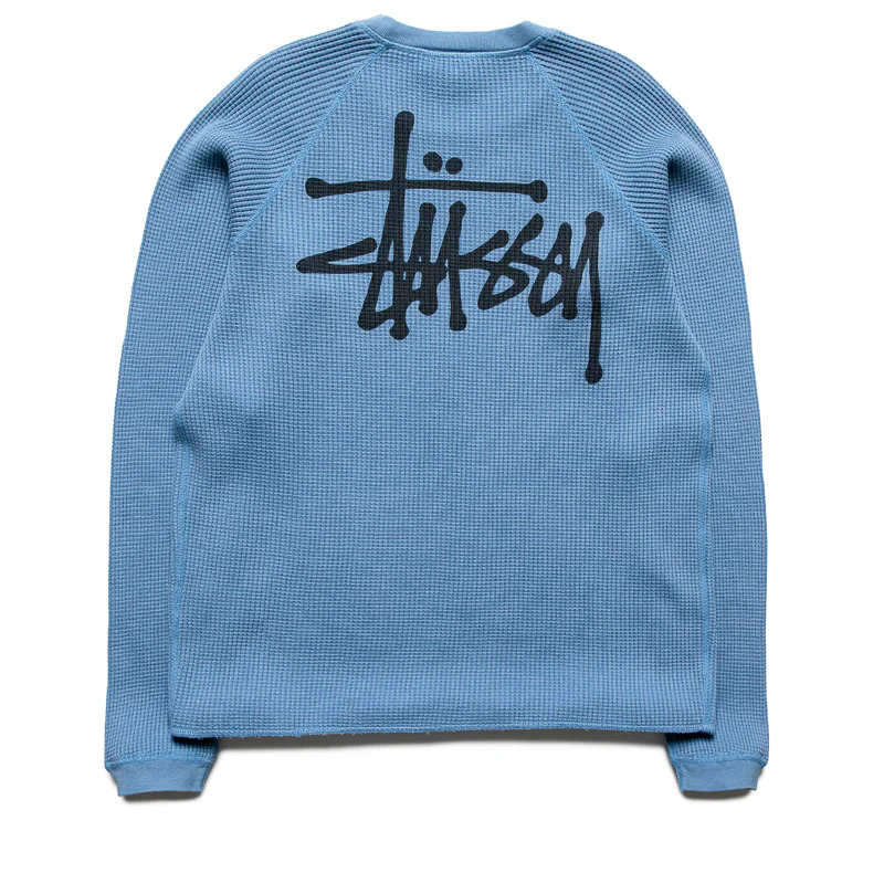Stussy Raglan Thermal Basic Stock - Dust Blue - Image 2