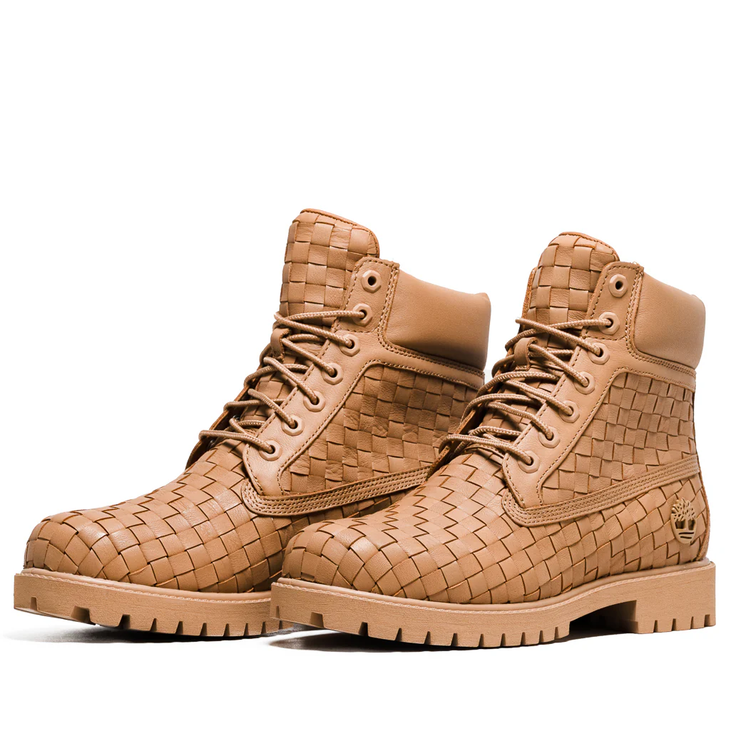 Timberland Textured Premium 6" Lace Up Boot - Medium Beige Full Grain - Image 2