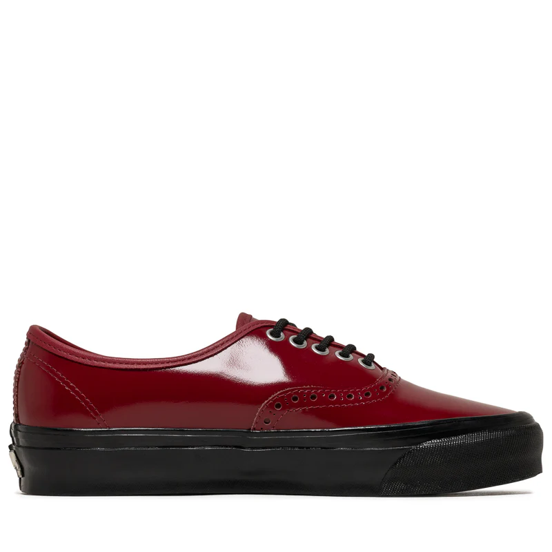 Vans OTW Authentic 44 Siped Vibram - Gloss Leather Brogue Bordeaux/Black - Image 3