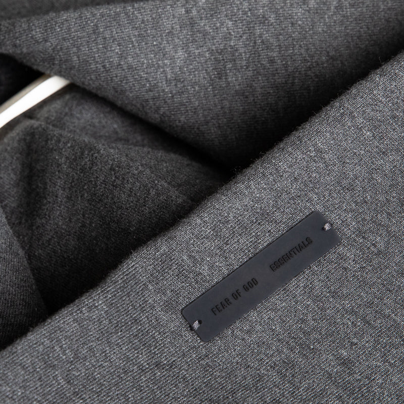 Women's Fear Of God Essentials Embossed 90's Raglan Hoodie - Charcoal Heather - Image 4